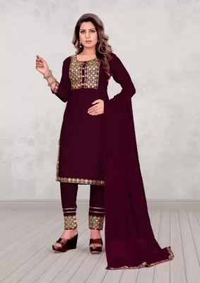 Ambrosy Fashions Women Kurta Palazzo Dupatta Set