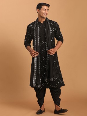 VASTRAMAY Men Kurta Dhoti Pant Dupatta Set