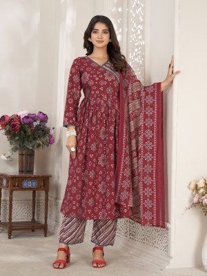 Granthva Fab Women Kurta Palazzo Dupatta Set