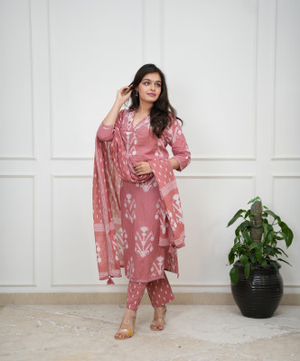 PILUDI Women Kurti Pant Dupatta Set