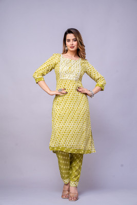 RR CREATION Women Kurti Pant Set