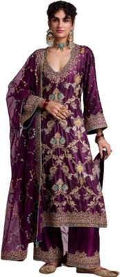 NIDHI'S FASHION Women Ethnic Top Palazzo Dupatta Set