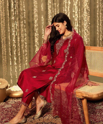Indo Era Women Kurta Pant Dupatta Set