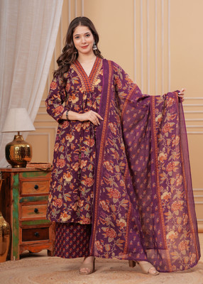 Meera Fab Women Kurta Palazzo Dupatta Set