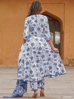 TARUNIPOSHAK Floral Print Kurta, Churidar & Dupatta Set