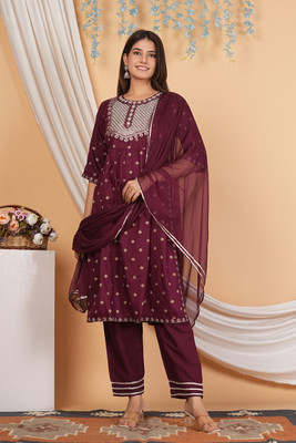 YKCFASHION Women Kurti Palazzo Dupatta Set