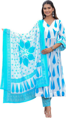 Meera Fab Women Kurta Palazzo Attached Dupatta Set