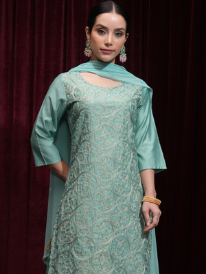 Vishudh Women Kurta Pant Attached Dupatta Set