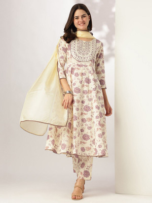 Janasya Women Kurta Pant Dupatta Set