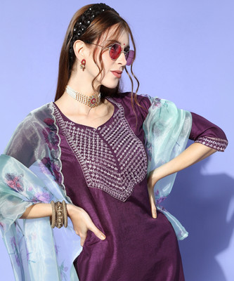 Indo Era Women Kurta Palazzo Dupatta Set