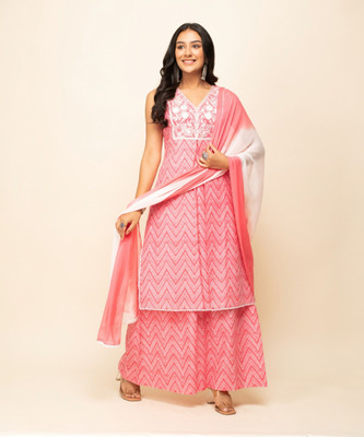 FIORRA Women Kurta Palazzo Dupatta Set