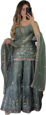 NIDHI'S FASHION Women Ethnic Top Palazzo Dupatta Set