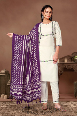 Shree Ramkrishna Fab Women Kurti Pant Attached Dupatta Set