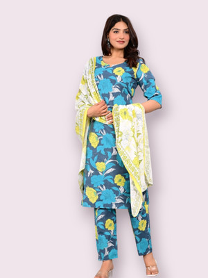 MEXICO FAB Women Kurta Churidar Dupatta Set