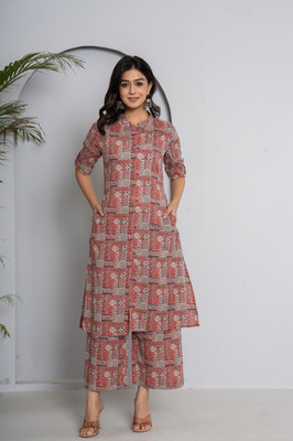 Jaipuri Bunaai Women Kurta Palazzo Set