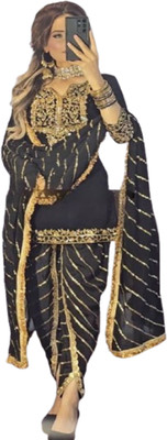 IYALAFAB Women Ethnic Top Palazzo Dupatta Set