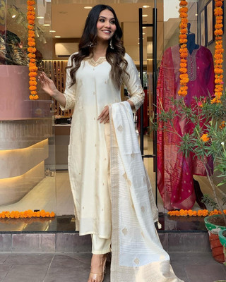 STAVROZ FASHION Embroidered Kurta, Trouser/Pant & Dupatta Set