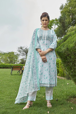 TRAHIMAM Women Kurti Pant Dupatta Set