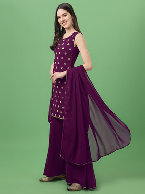 parrot creation Women Ethnic Top Sharara Dupatta Set