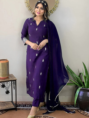 pinfit Women Kurti Palazzo Dupatta Set