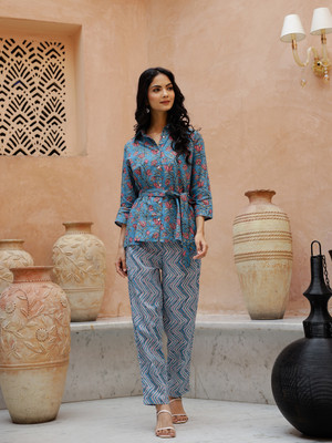 Sangria Women Ethnic Top Pyjama Set