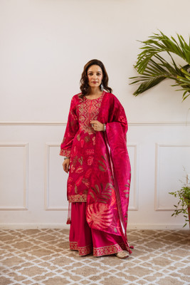 Nehamta Women Kurta Sharara Dupatta Set