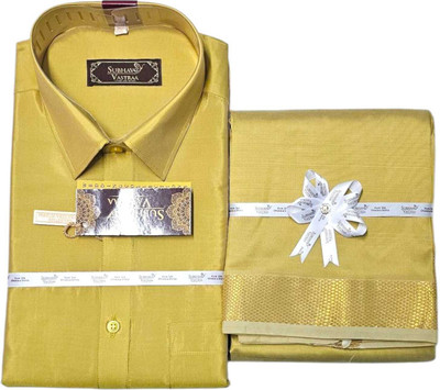 SUBHAVVASTRAA Men Shirt Dhoti Set