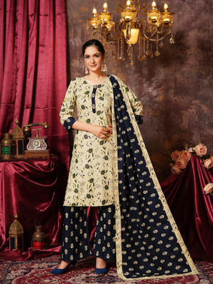 anushansa Women Kurta Palazzo Dupatta Set