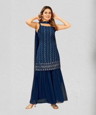 PARROT ENTERPRISE Women Kurta Sharara Dupatta Set