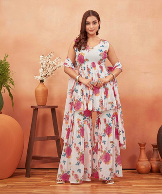 HouseOfCommon Women Kurta Sharara Dupatta Set
