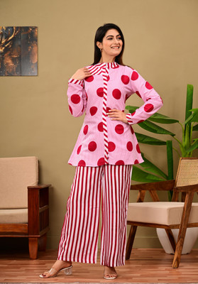 DSS FASHION Women Ethnic Top Palazzo Set