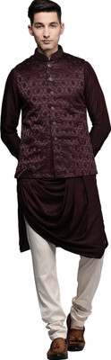 MANYAVAR Men Kurta Pyjama Ethnic Jacket Set