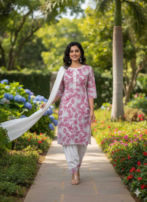 munshi textile Women Kurta Patiala Dupatta Set