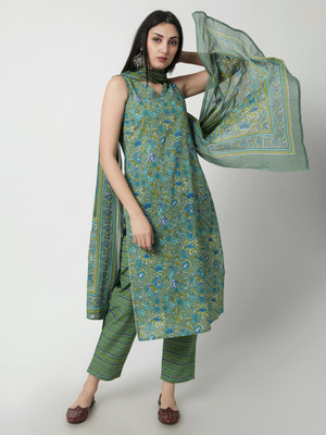 Janakdulari Creation Women Kurta Palazzo Dupatta Set