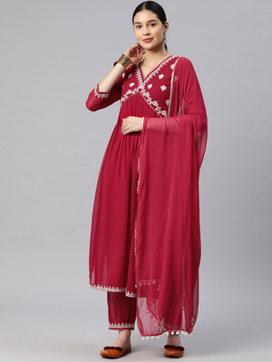 Arriva Fab Embroidered Kurta, Trouser/Pant & Dupatta Set