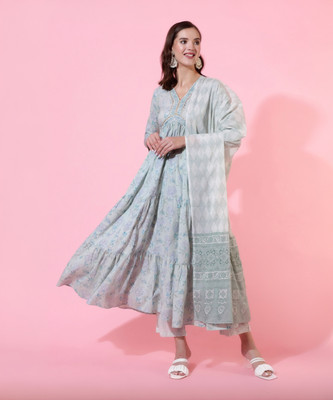 GLAM ROOTS Women Kurta Pant Dupatta Set