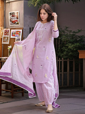 Aaghnya Fashion Women Kurta Patiala Dupatta Set
