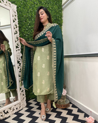 Tasrika Embroidered Kurta, Trouser/Pant & Dupatta Set