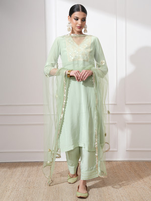 Vishudh Women Kurta Pant Attached Dupatta Set