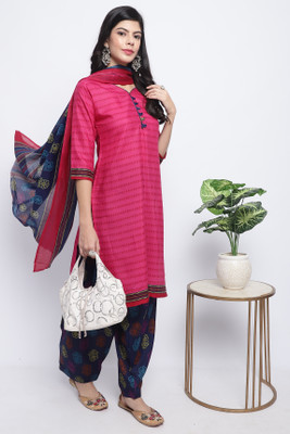 Wonder Weave Self Design Kurta, Salwar & Dupatta Set