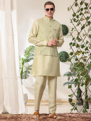 PRO ETHIC Men Kurta Pant Ethnic Jacket Set