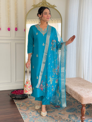 THE52 Women Kurta Pant Dupatta Set