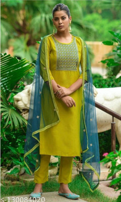 PILUDI Women Kurta Pant Dupatta Set