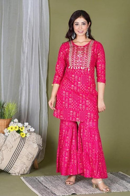 FROEBEL Women Ethnic Top Pant Set