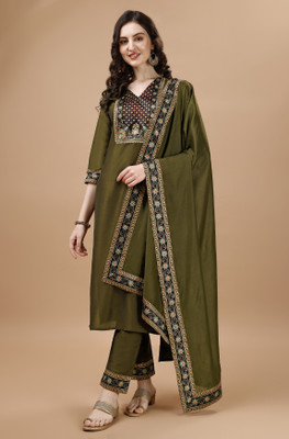 MOJILAA Women Kurta Pant Dupatta Set