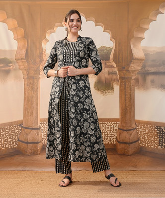 Vishudh Women Crop Top Pant Set