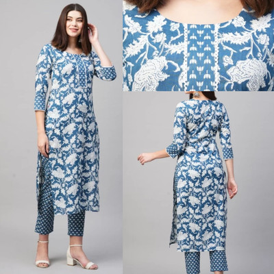 OM SAI LACE Women Kurta Pant Set