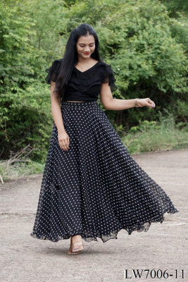 GUNHILD Women Ethnic Top Skirt Set