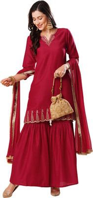 Globus Women Kurta Sharara Dupatta Set