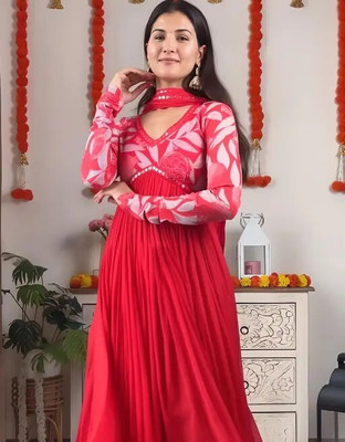 Kumodinii Floral Print Kurta, Trouser/Pant & Dupatta Set